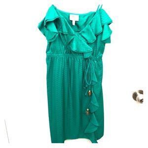 Milly green turquoise silk summer dress